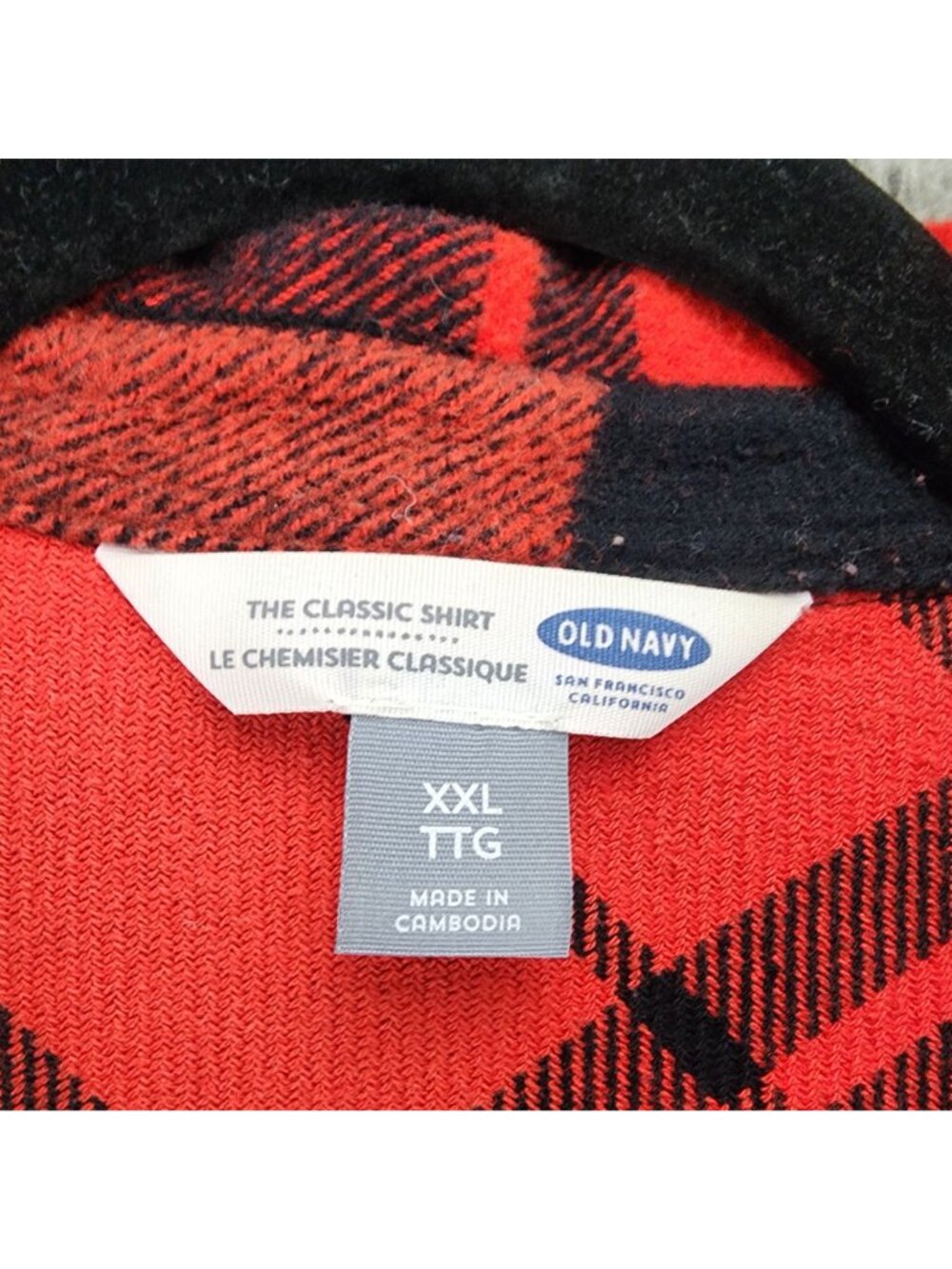 Old Navy Top Womens XXL Red Plaid Flannel The Classic Button Up Shirt *Read* - Picture 2 of 10
